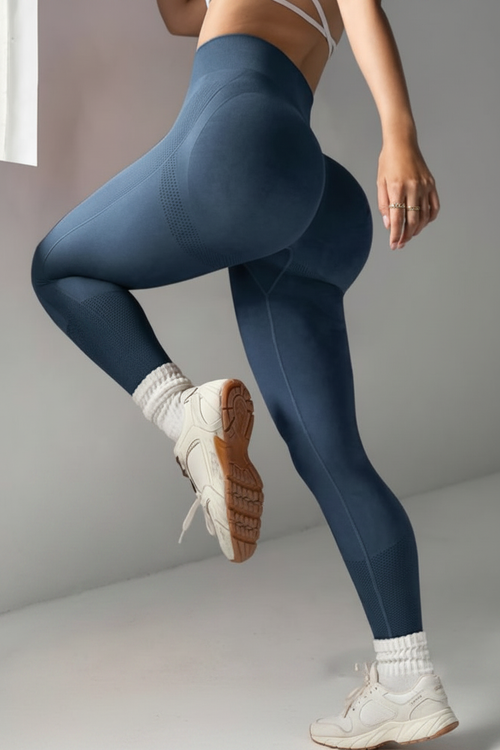 Blue High-Rise Leggings Enhanced
